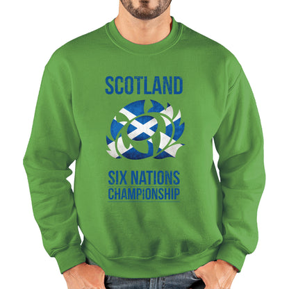 Scotland Flag Logo Rugby Cup European Support World Six Nations Championship Unisex Sweatshirt