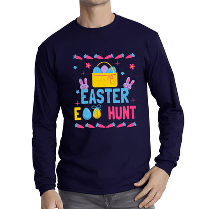 Easter Egg Hunt Hunting Squad Religious Christian Easter Egg Hunt Season Hunting Crew Egg Bucket Easter Bunny Long Sleeve T Shirt