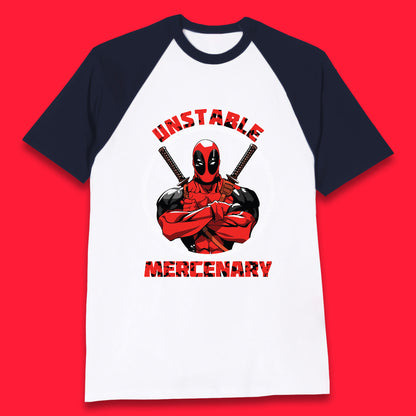 The Unstable Mercenary Funny Deadpool Marvel Deadpool Marvel Comics Superhero Fictional Character Baseball T Shirt