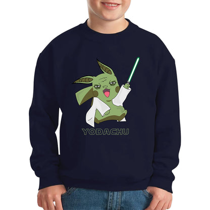 Yodachu Anime Lightsaber Movie Nintendo Parody Pikachu Pokémon Stars Wars Video Game Yoda Star Wars 46th Anniversary Kids Jumper