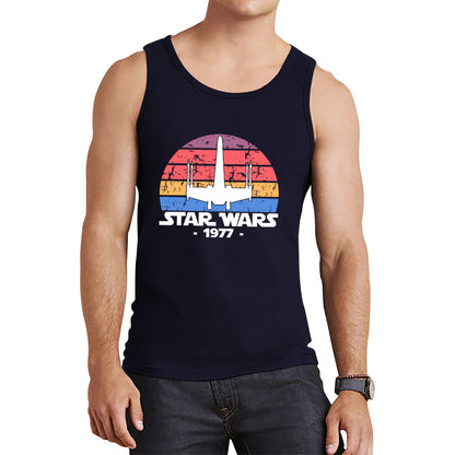 Star Wars X-Wing Fighter 1977 Vintage Retro Series Of Space Flight Simulator Video Games Disney Star Wars 46th Anniversary Tank Top