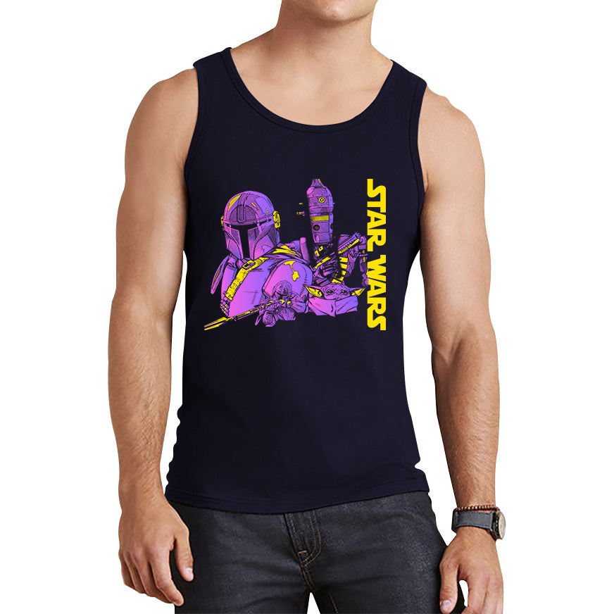 Star Wars Mashup The Mandalorian Boba Fett Grogu IG-11 Baby Yoda Fictional Characters Disney Star Wars 46th Anniversary Tank Top