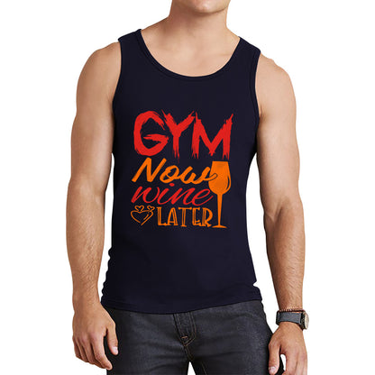 Gym Now Wine Latter Funny Gym Fitness Workout Sarcastic Wine Quotes Wine Lovers Tank Top