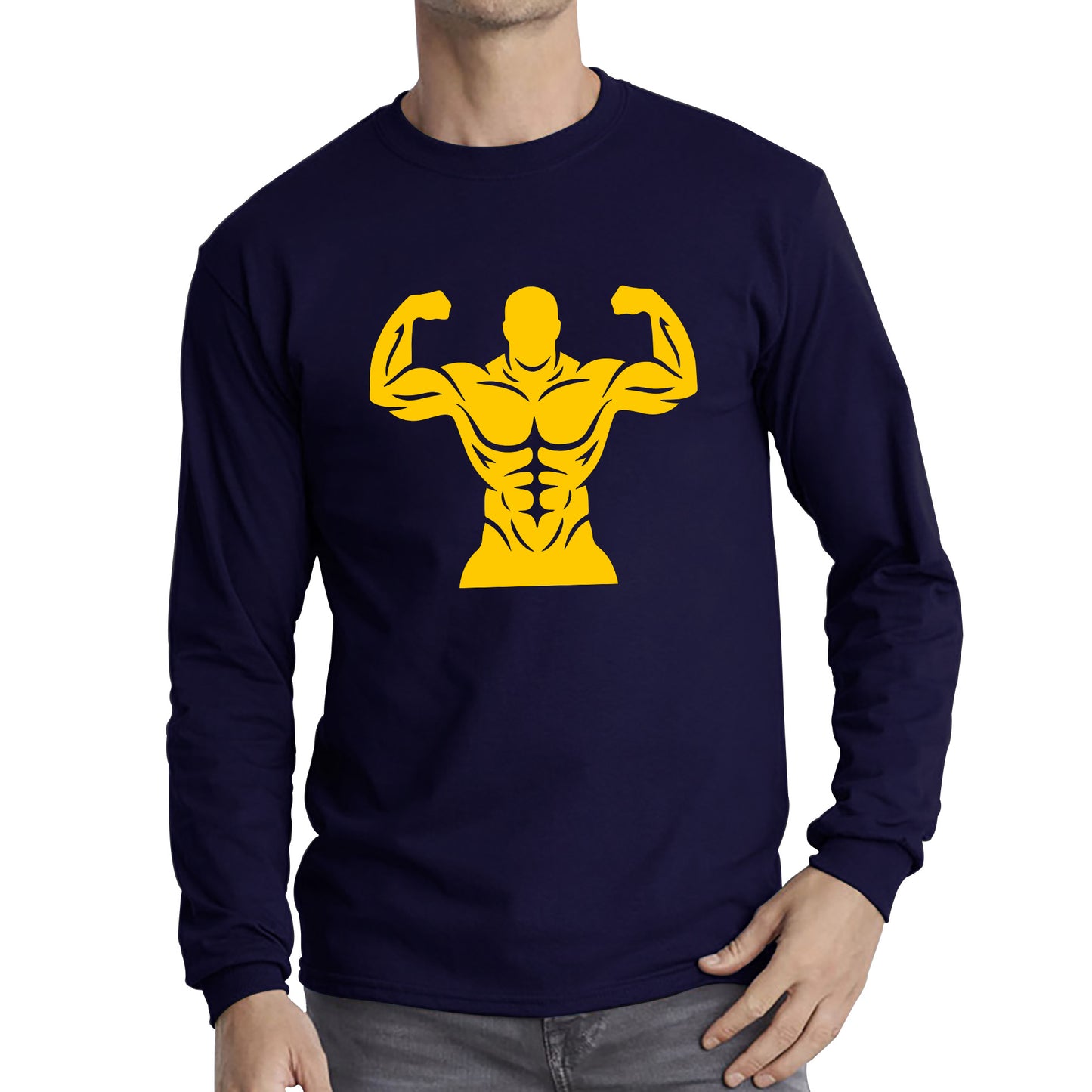 Muscle Bodybuilding Six Pack Abs Gym Fitness Workout Bodybuilding Abdominis Muscle Body Flexing Long Sleeve T Shirt