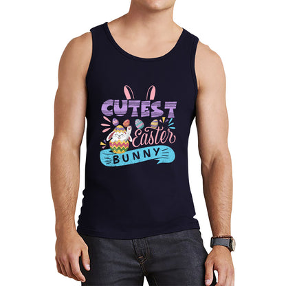 Cutest Easter Bunny Happy Easter Day Colorful Easter Eggs Easter Bunny Rabbit Easter Egg Hunt Tank Top