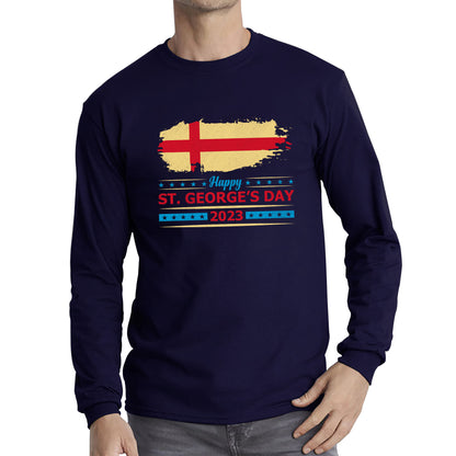 Happy St George's Day 2023 Saint George Cross England Flag Religious Warriors St George Day Long Sleeve T Shirt