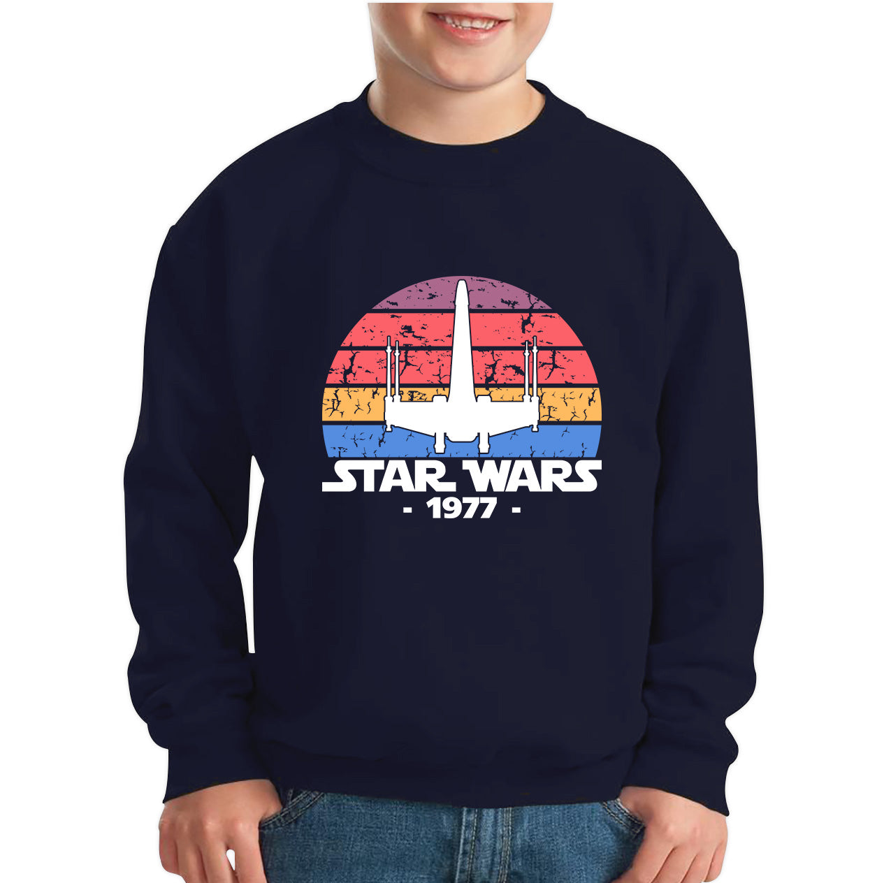 Star Wars X-Wing Fighter 1977 Vintage Retro Series Of Space Flight Simulator Video Games Disney Star Wars 46th Anniversary Kids Jumper