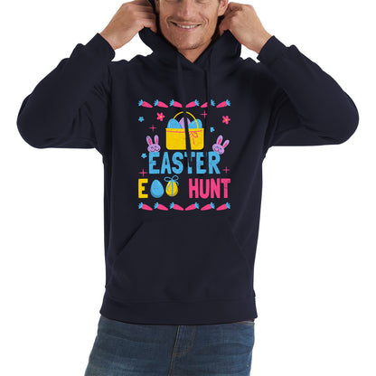 Easter Egg Hunt Hunting Squad Religious Christian Easter Egg Hunt Season Hunting Crew Egg Bucket Easter Bunny Unisex Hoodie