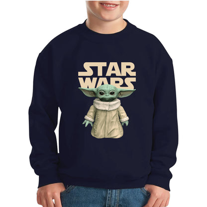 Star Wars Grogu The Child Green Humanoid Alien  Yoda's Species Baby Yoda Disney Star Wars Day 46th Anniversary Kids Jumper