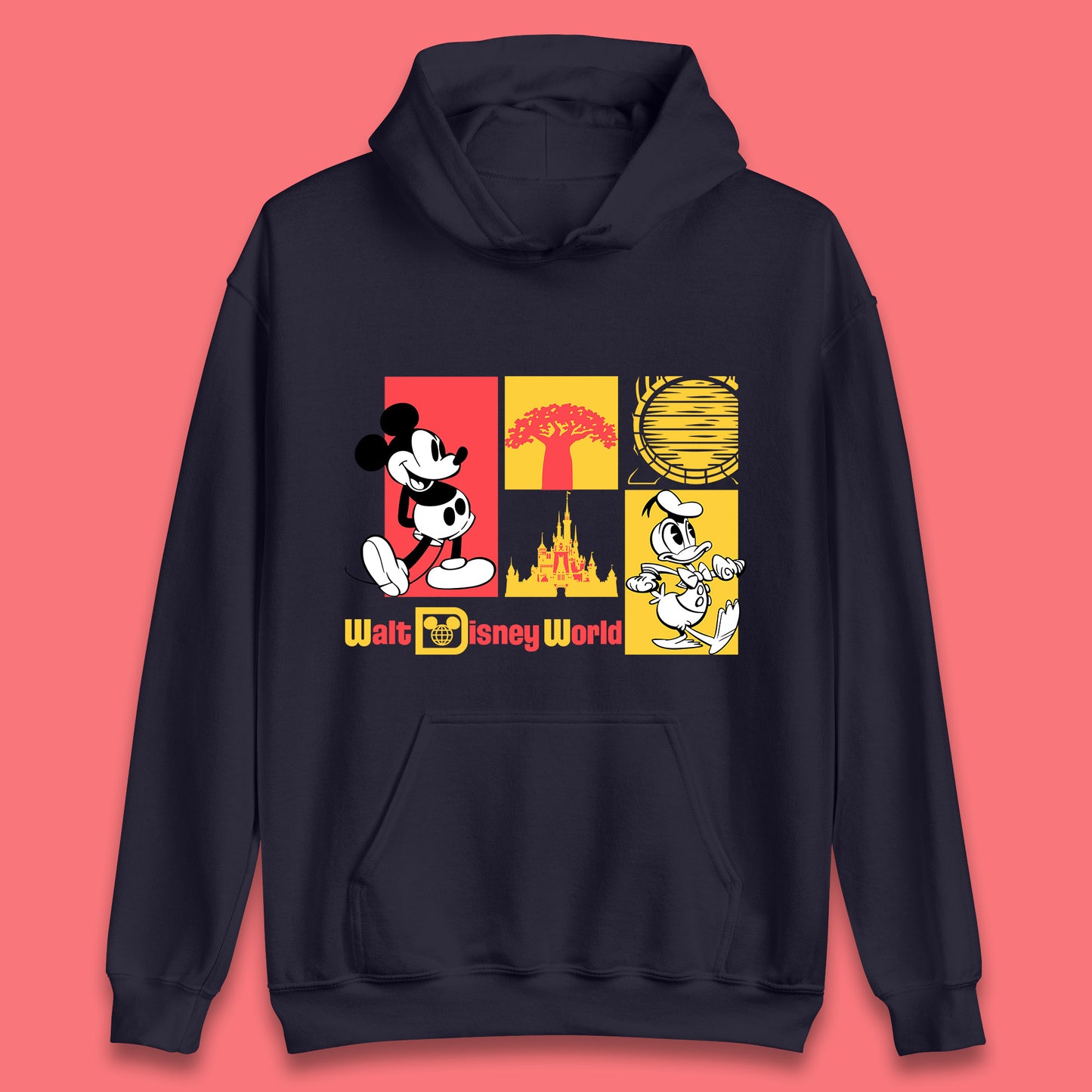 Vintage Style Mickey Mouse And Donald Duck Walt Disney World Disney Castle Magic Kingdom Unisex Hoodie