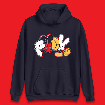 Disney Mickey Mouse Fuck Sarcastic Rude Offensive Humor Funny Cartoon Joke Unisex Hoodie