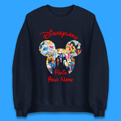 Personalised Disney Land Paris Mickey Minnie Mouse All Disney Characters Cartoons Magical Kingdom Disney Castle Disneyland Vacation Trip Unisex Sweatshirt