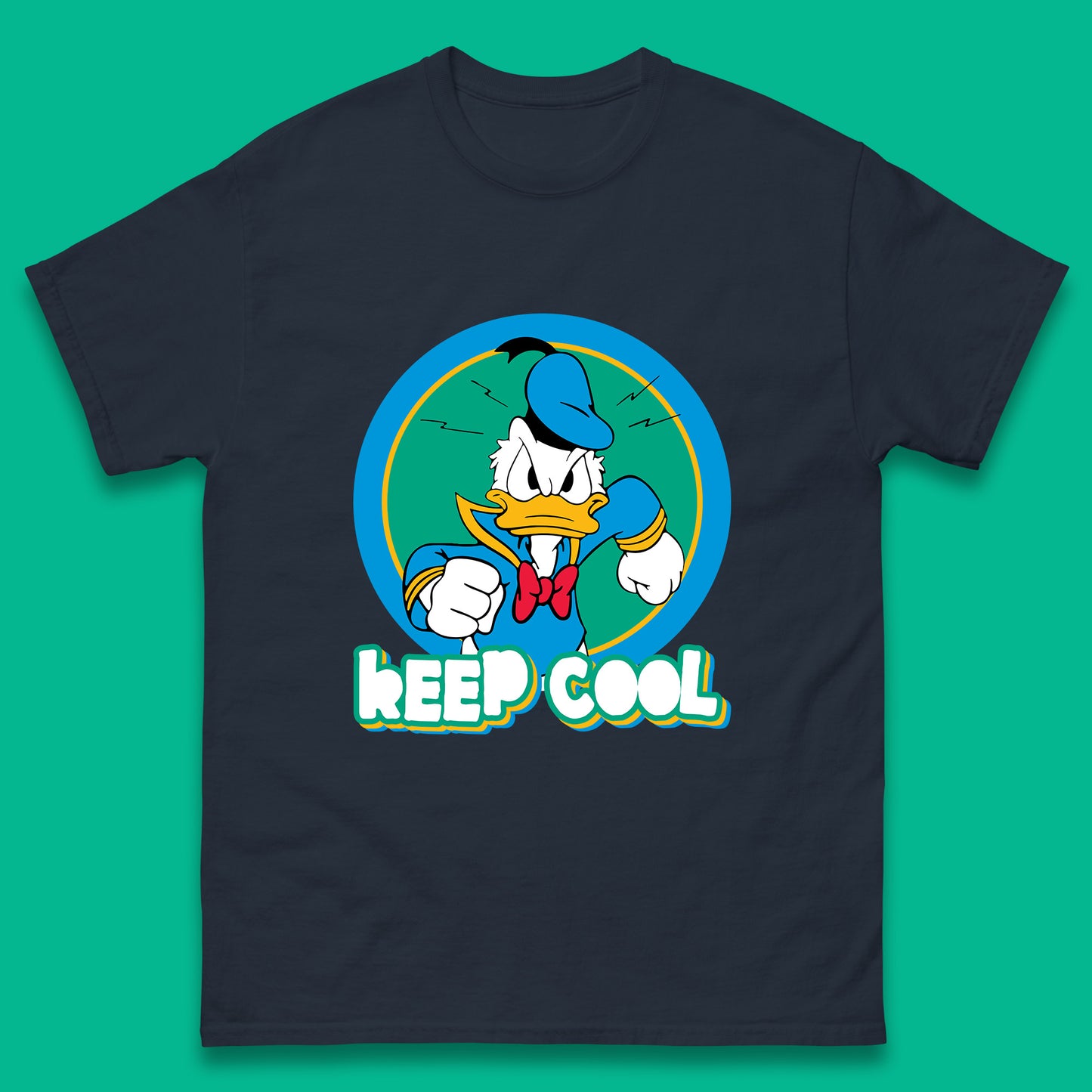 Keep Cool Donald Duck Animated Cartoon Character Angry Duck Disneyland Trip Disney Vacations Mens Tee Top