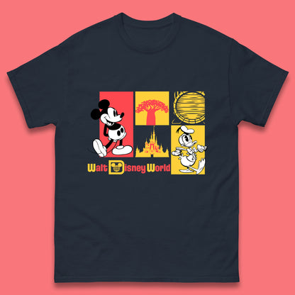 Vintage Style Mickey Mouse And Donald Duck Walt Disney World Disney Castle Magic Kingdom Mens Tee Top