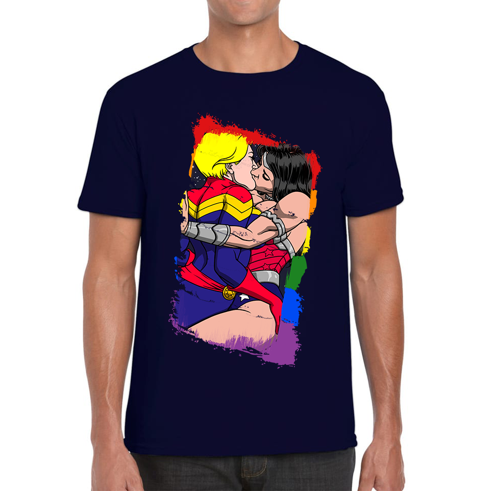 Wonder Women x Captain Marvel Kissing LGBT Pride T Shirt