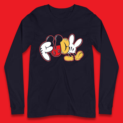 Disney Mickey Mouse Fuck Sarcastic Rude Offensive Humor Funny Cartoon Joke Long Sleeve T Shirt