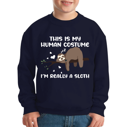 This Is My Human Costume I Am Really A Sloth Funny Jumper