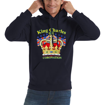 King Charles III 2023 Coronation  Royal Crown UK Ruling Monarch CR III Great Britain Pride Unisex Hoodie