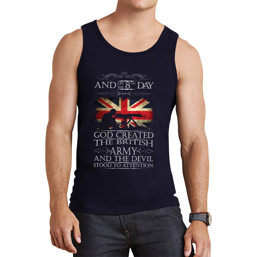 God Created The British Army And The Devil Stood To Attention Lest We Forget Remembrance Day Tank Top