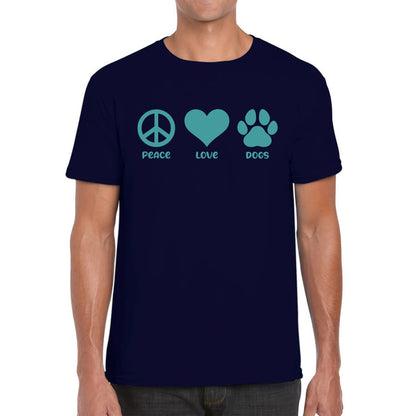 Peace Love Dogs Dog Paws Funny Dog Lovers Animal Pet Peace Logo Mens Tee Top