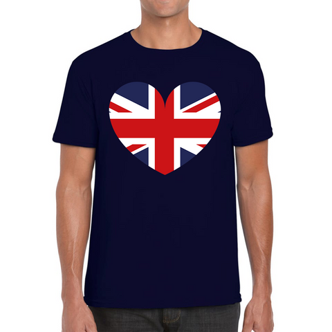 Uk Flag Heart Shape Battle Of Boyne's Queen Platinum Jubilee British Royal Mens Tee Top