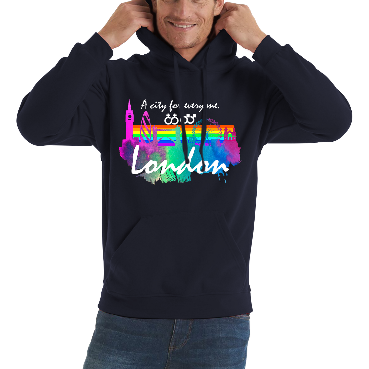 London A City For Everyone LGBT Gay Pride Lesbians Pride Colour Gift Unisex Hoodie