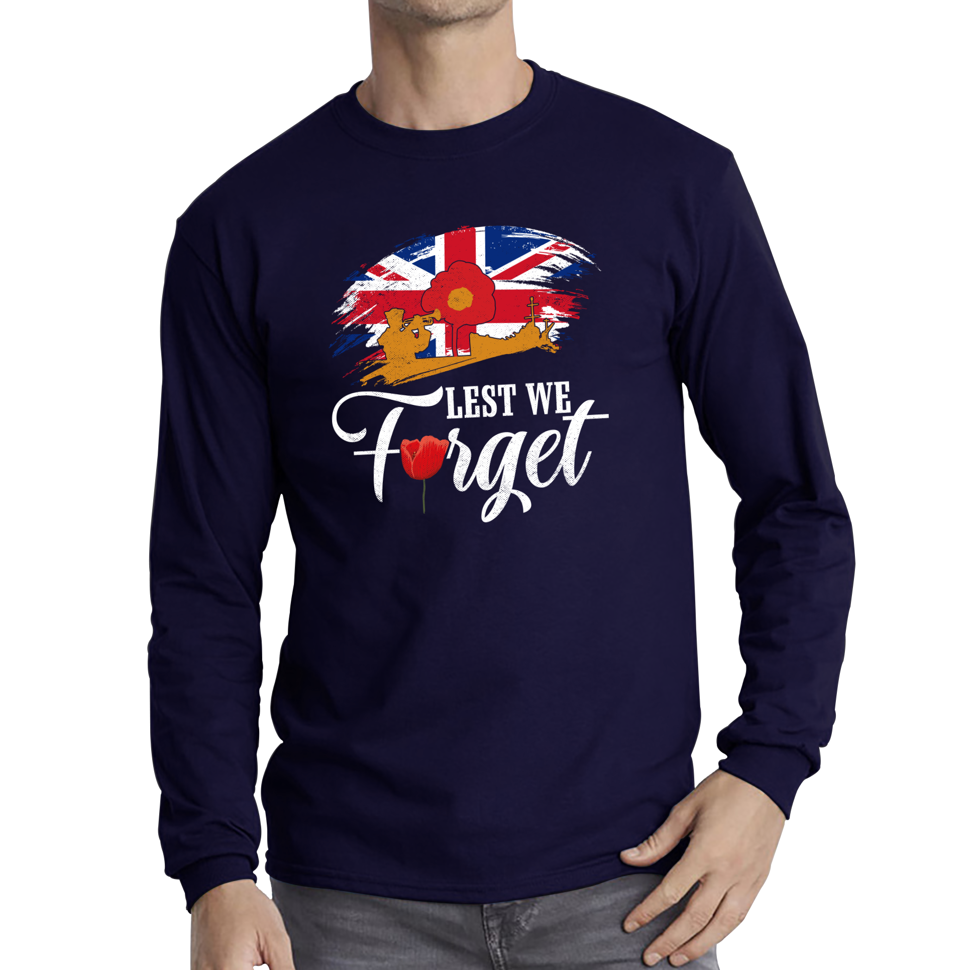 Poppy Flowers Lest We Forget Anzac Day British Veterans T Shirt