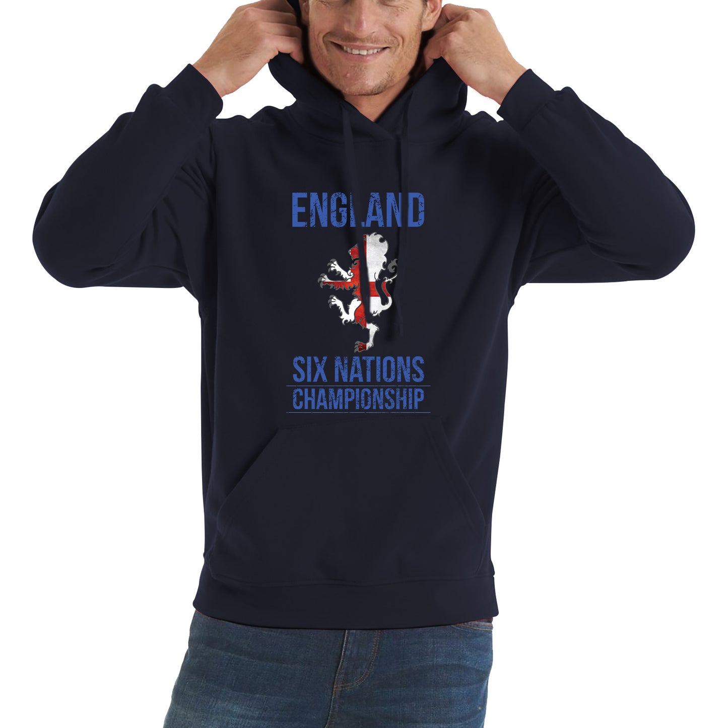 England Flag Logo Rugby Cup English Support World Six Nations Championship Unisex Hoodie