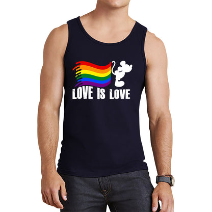 Love Is Love Disney Mickey Mouse Pride Flag Disneyland LGBT Flag Cartoon Pride Tank Top