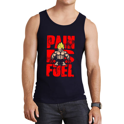 Pain Is Fuel Dragon Ball Z Super Saiyan Goku Kakalot Gym Training Musculation Dumbells Bodybuilding Workout Tank Top