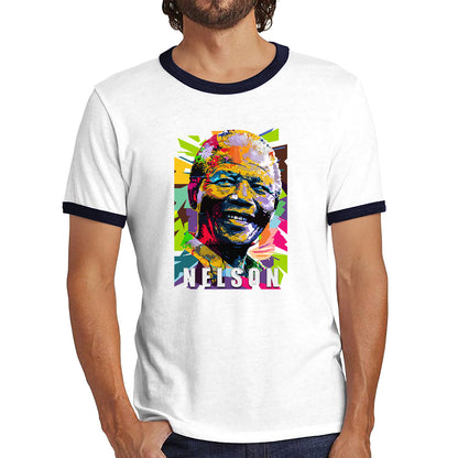 Nelson Mandela African freedom justice Political Leader Former President of South Africa Ringer T Shirt