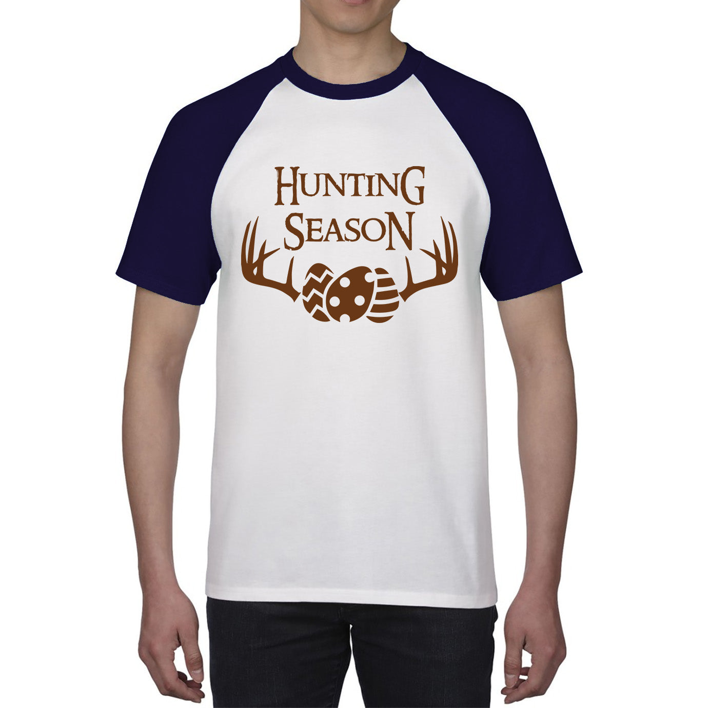 Easter Hunting Season Funny Easter Gift Rabbit Eggs Cute Bunny Deer Hunt Happy Easter Sunday Baseball T Shirt