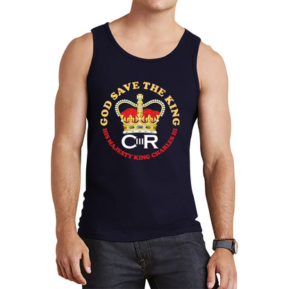 God Save The King CR III King Charles III Coronation 2023 His Majesty British Royal Crown Union Jack Tank Top