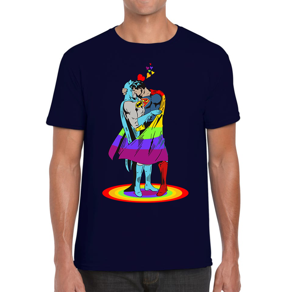 Batman x Superman Kiss Gay Pride LGBT T Shirt