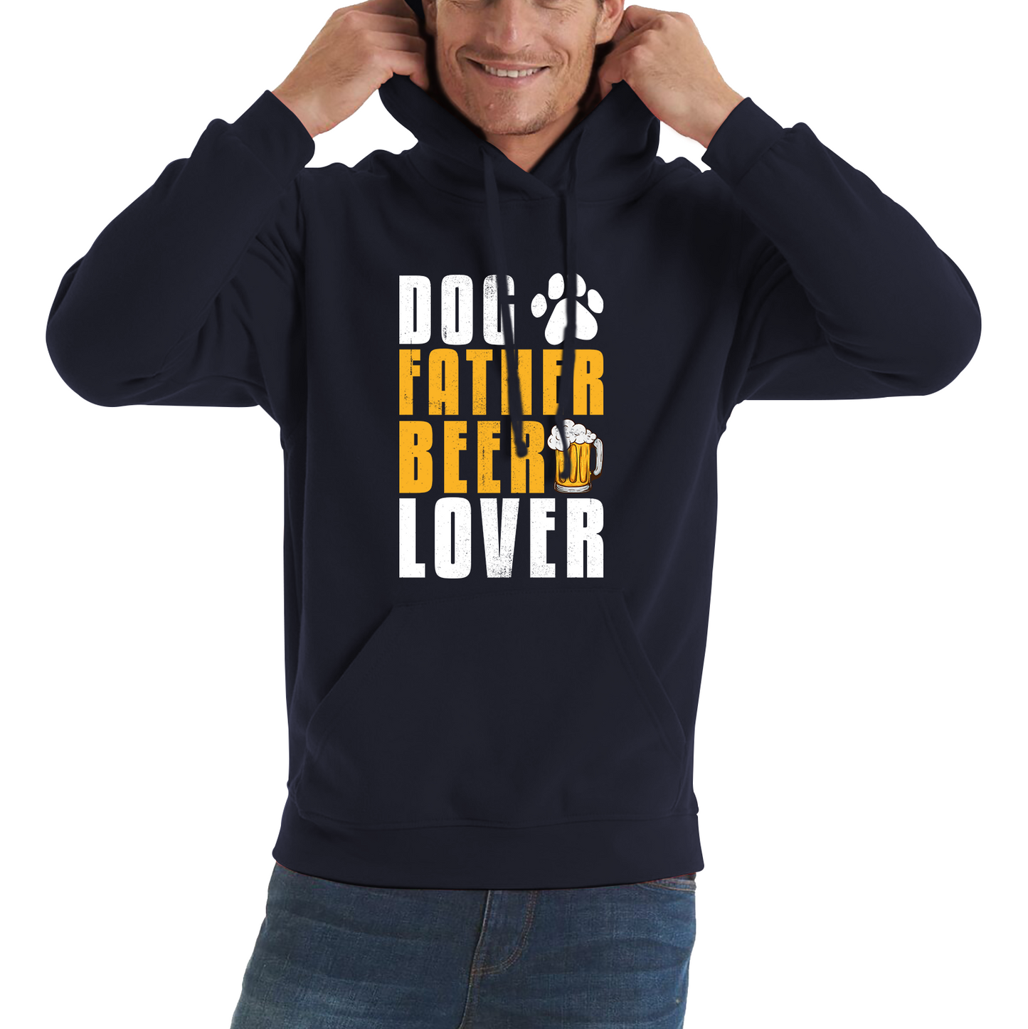 Dog Father Beer Lover Fathers Day Beer And Dog Lovers Funny Drinking Lovers Dog Dad Daddy Unisex Hoodie