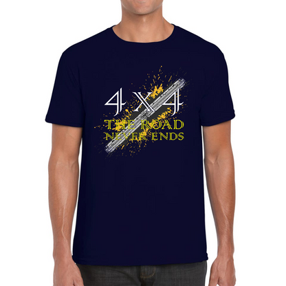 4x4 The Road Never Ends  Mens Tee Top