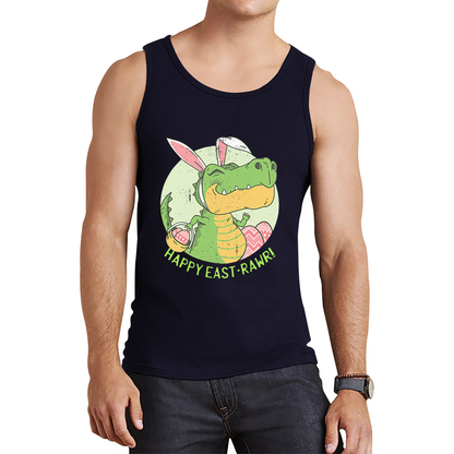 Happy Eastrawr Easter Bunny Dinosaur T-Rex RAWR Easter Egg Rabbit Funny Easter Day Tank Top