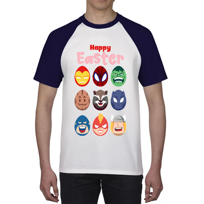 Happy Easter Marvel Avengers Characters Face Avengers Characters Easter Day Happy Easter Cute Superhero Baseball T Shirt