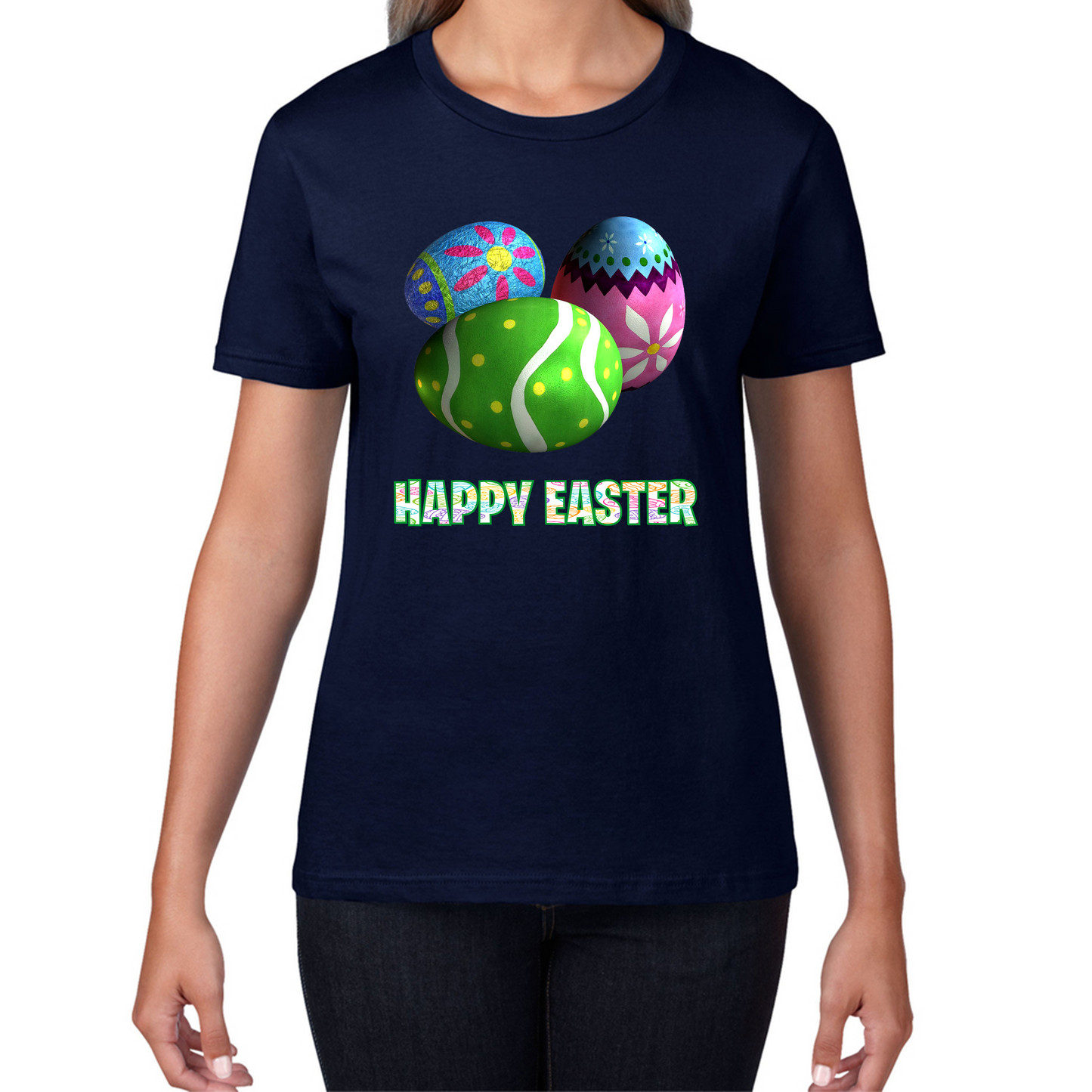 Happy Easter Bunny Colorful Egg Easter Bunny Egg Happy Easter Day Womens Tee Top