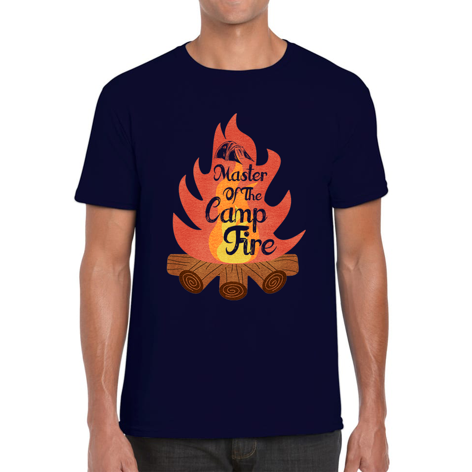 Master Of The Campfire Camping Adventure Lover Camp Fire Outdoor Mens Tee Top