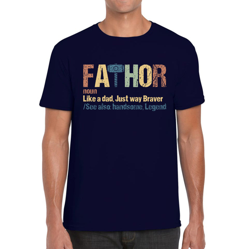 FaThor Avengers Daddy Hero Funny Marvel Dad Superhero Father's Day Mens Tee Top