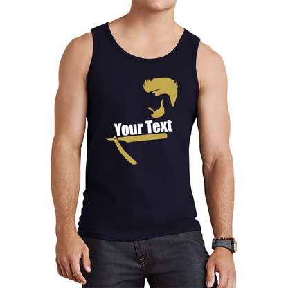 Personalised Barber Shop Logo Your Text Barber Salon Hairdresser Hairstylist Tank Top