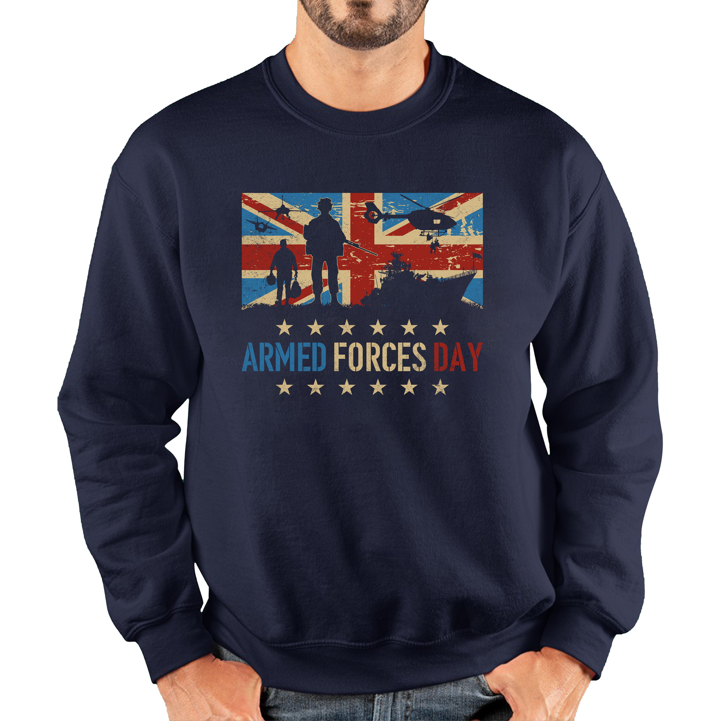 Army Navy Air Force British Veterans Armed Forces D-Day Sweatshirt