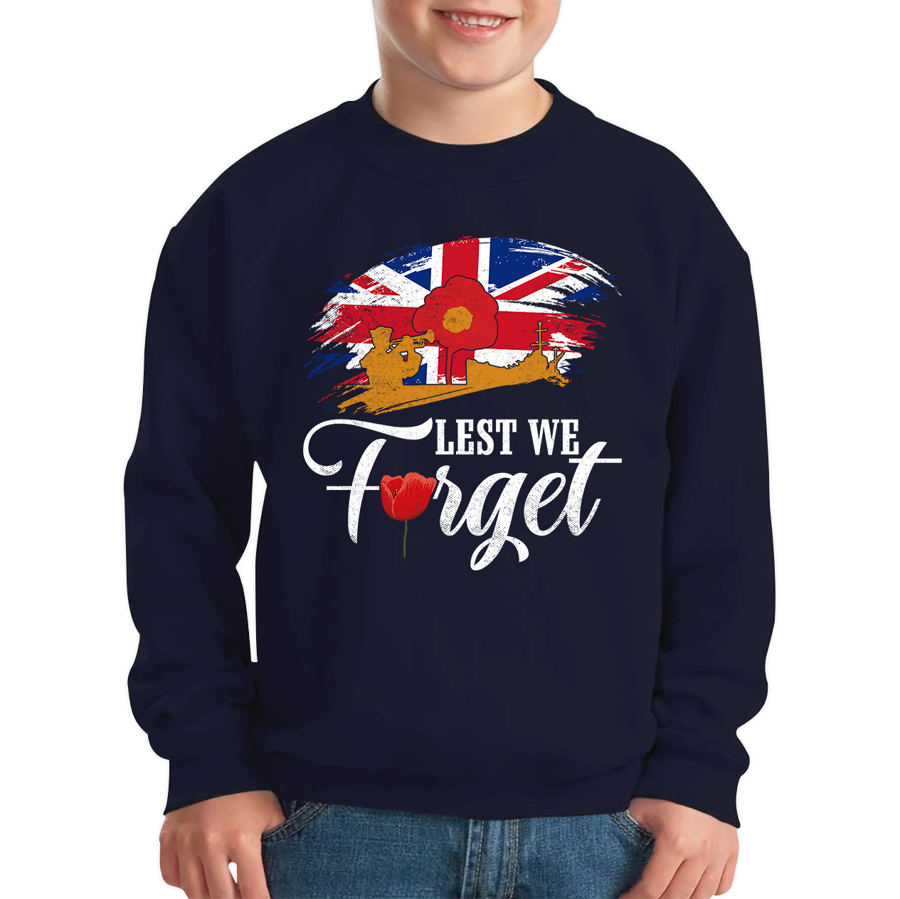 Poppy Flowers Lest We Forget Anzac Day British Veterans Jumper