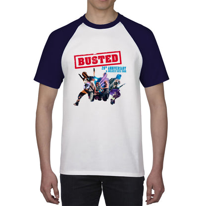 Busted 20th Anniversary & Greatest Hits Tour Busted Singers Pop Punk Music Band Baseball T Shirt