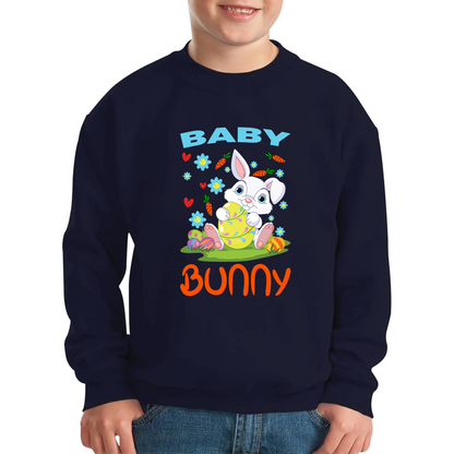 Baby Bunny Cute Little Bunny With Egg Happy Easter Day Kids Jumper