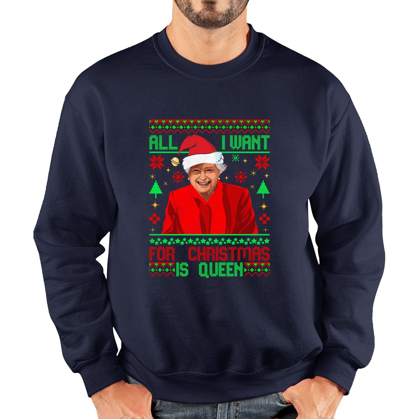 queen elizabeth ii christmas sweatshirt