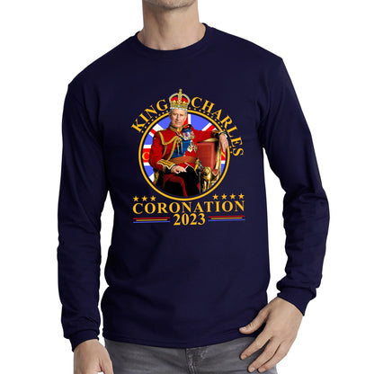 King Charles III Coronation 2023 Ruling Monarch Of England United Kingdom Royal Crown Long Sleeve T Shirt