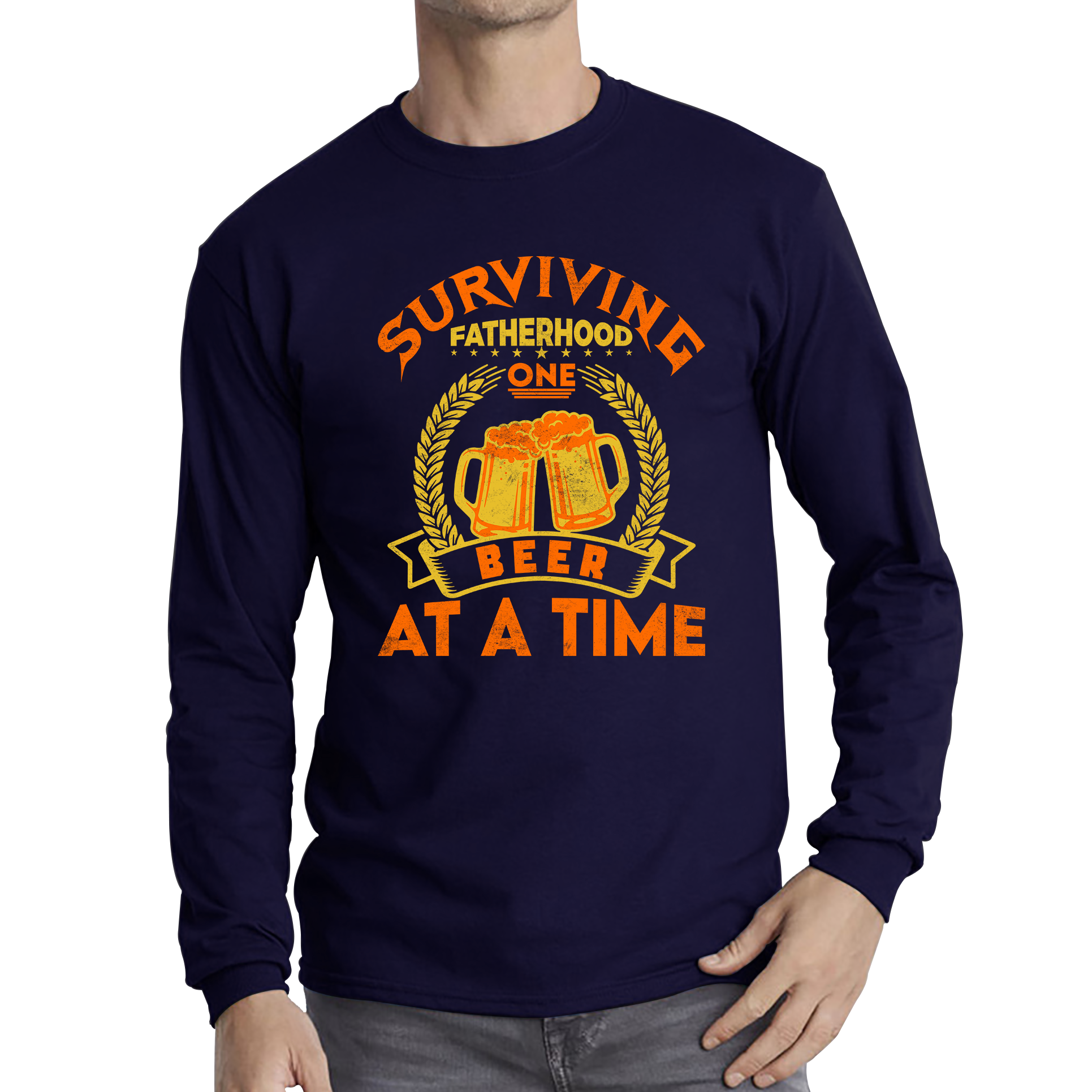 Surviving Fatherhood One Beer At A Time Fathers Day T Shirt