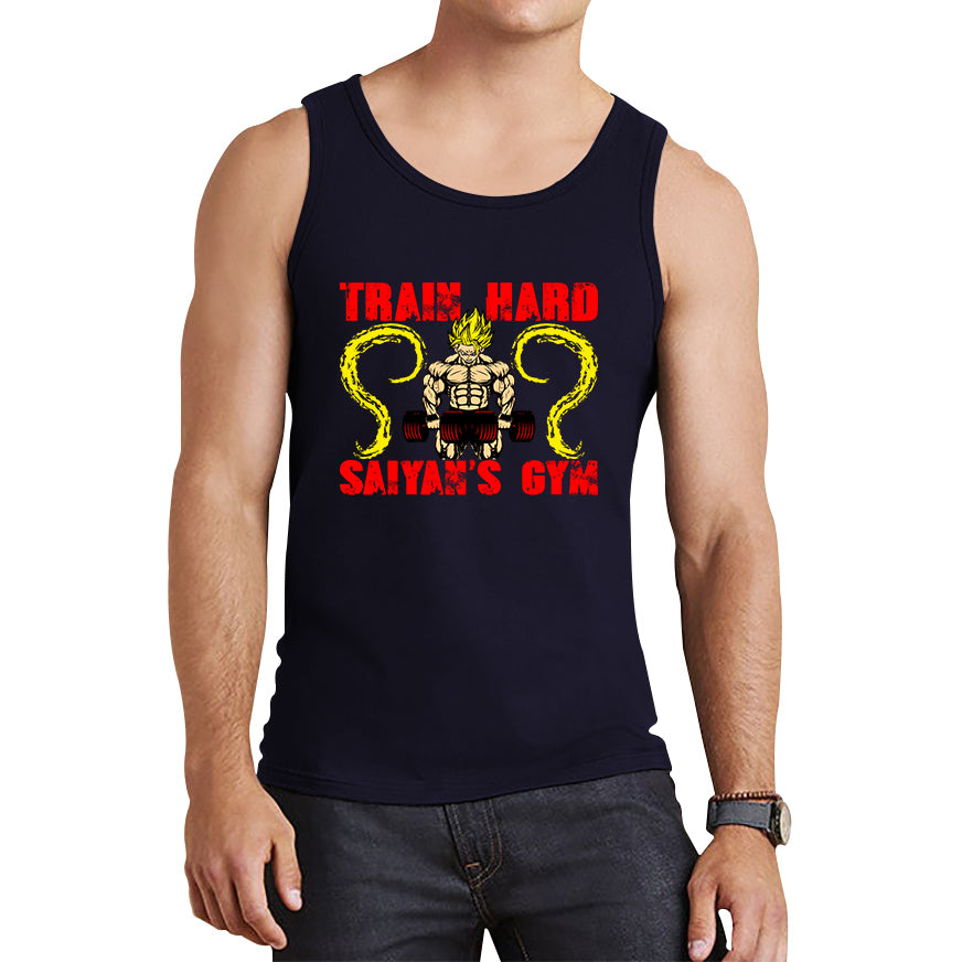 Train Hard Saiyan's Gym Dragon Ball Z Super Saiyan Goku Gym Training Musculation Dumbells Bodybuilding Workout Tank Top